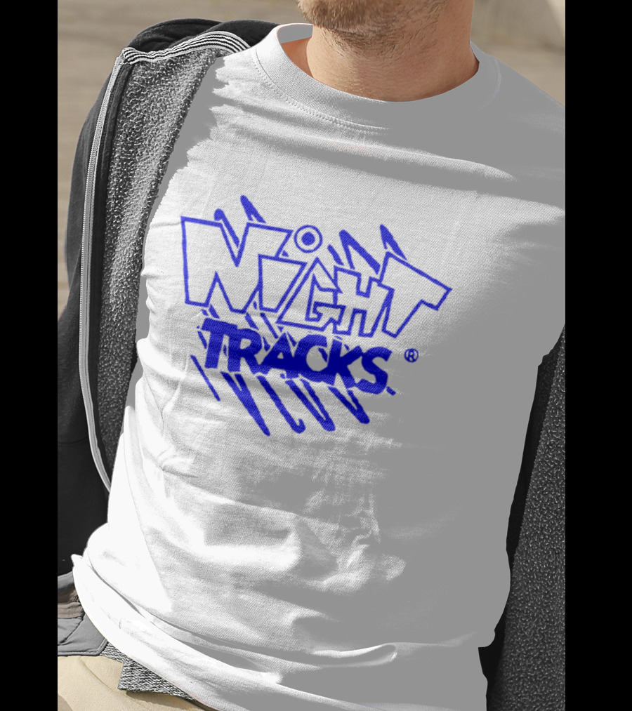 Night Tracks Retro Bold Blue T-Shirt