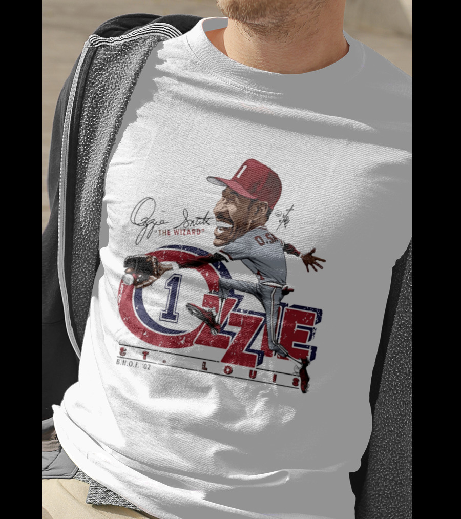 Ozzie Smith St Louis Cardinals Bruce Stark "The Wizard" Collection T-Shirt