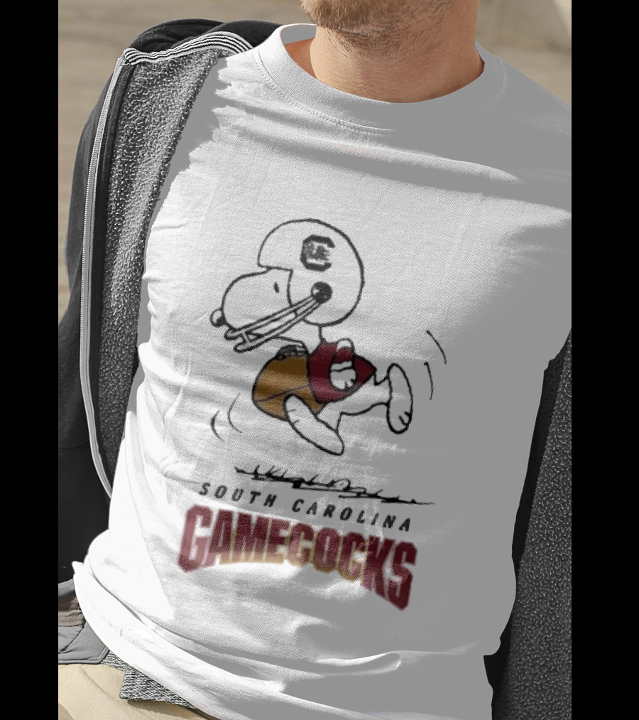 South Carolina Gamecocks Peanuts Snoopy Football T-Shirt