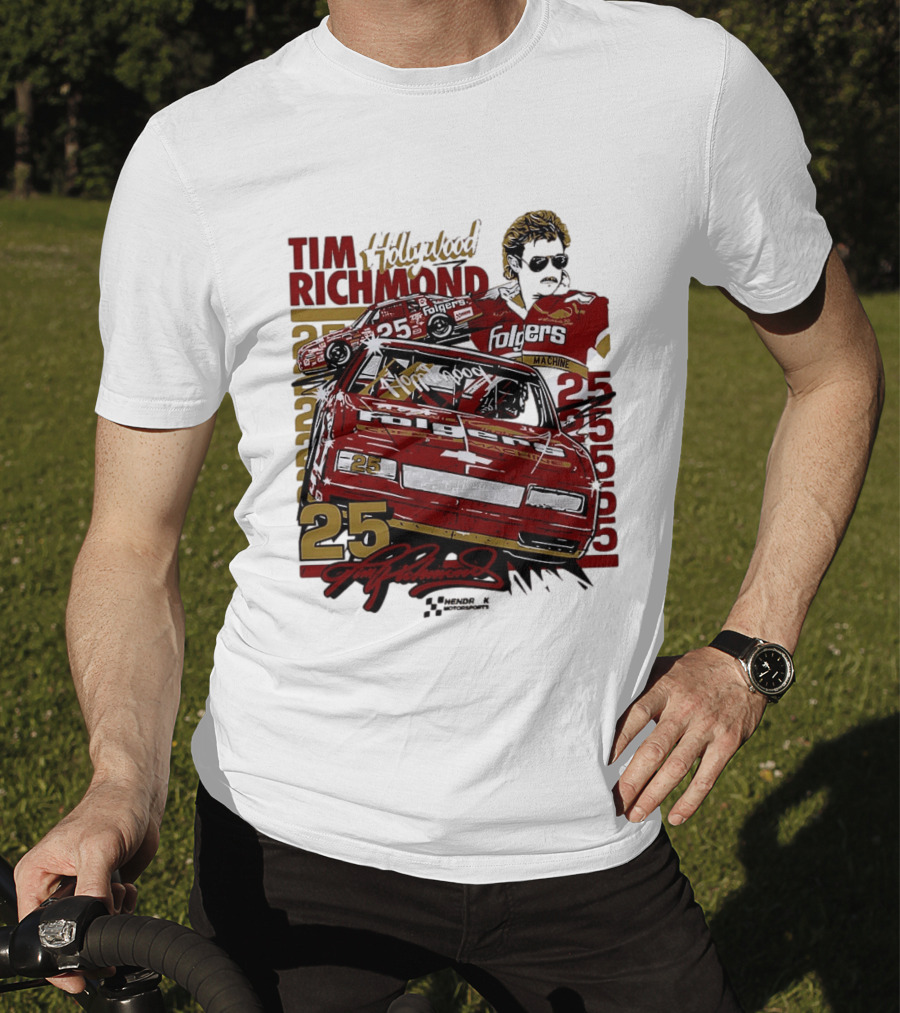 Tim Richmond Hollywood 25 Hendrick Motorsports Folgers NASCAR Racing T-Shirt
