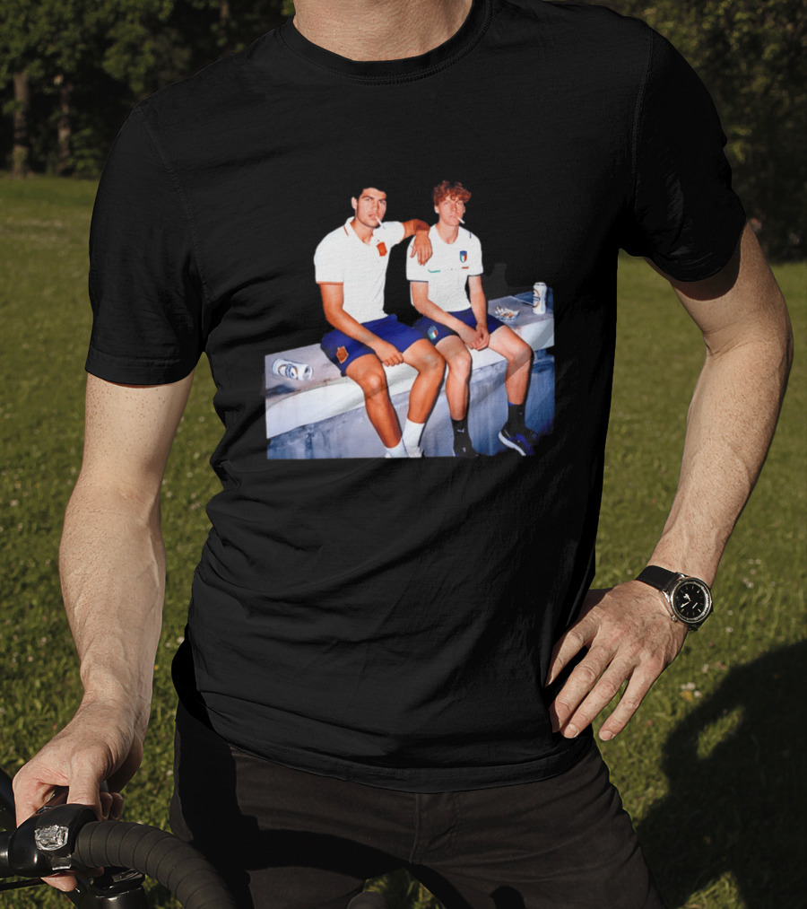 2026 Tennis Spain Italy Carlos Alcaraz Jannik Sinner Smoking T-Shirt