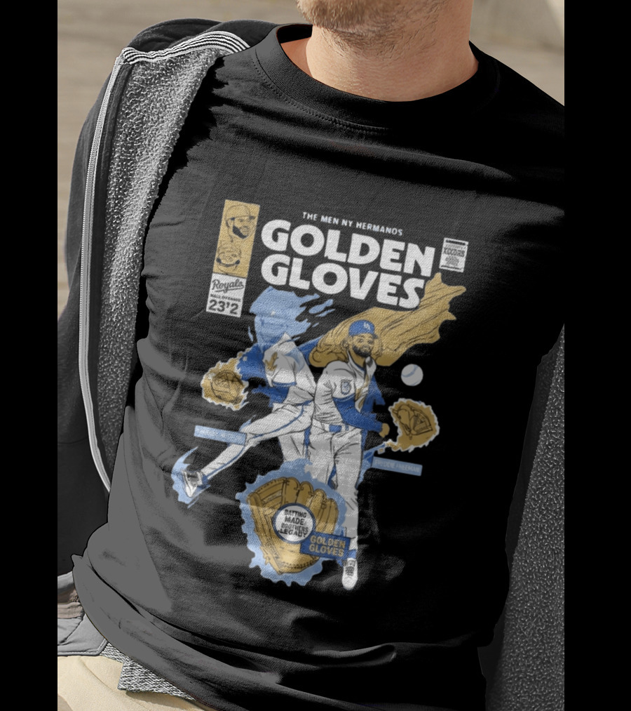 The Meniny Hermanos Royals Hall Of Fame 2026 Golden Gloves Bobby Witt Jr Freddie Freeman T-Shirt