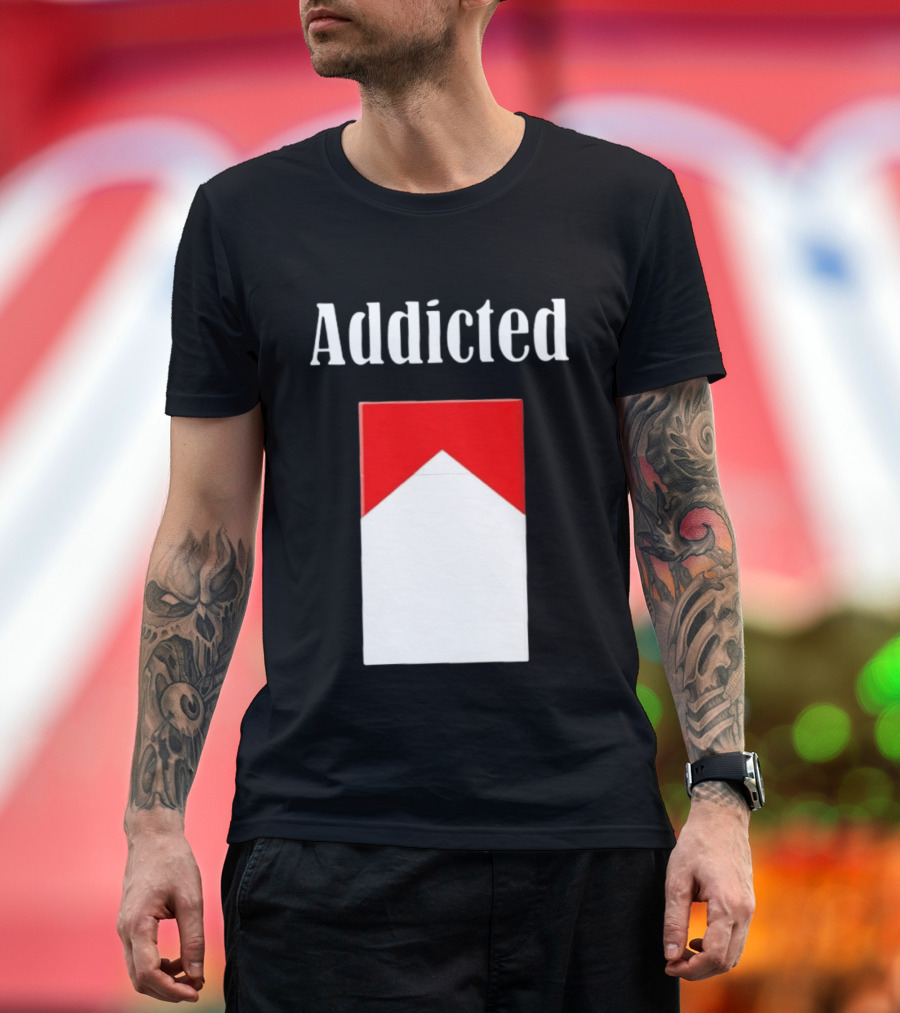 Addicted Cigarette Pack Minimalist Marlboro T-Shirt