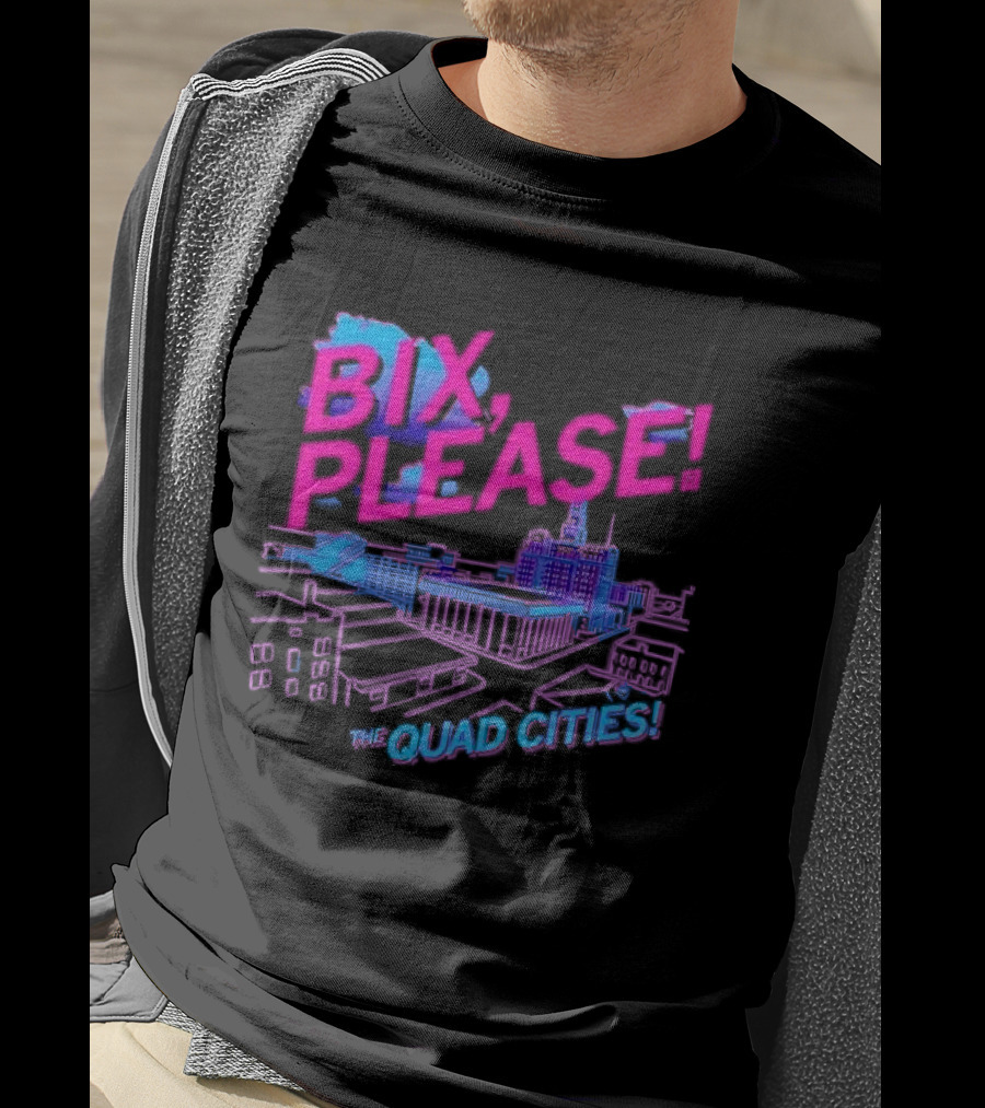 Bix Please The Quad Cities Skyline Retro Aesthetic T-Shirt
