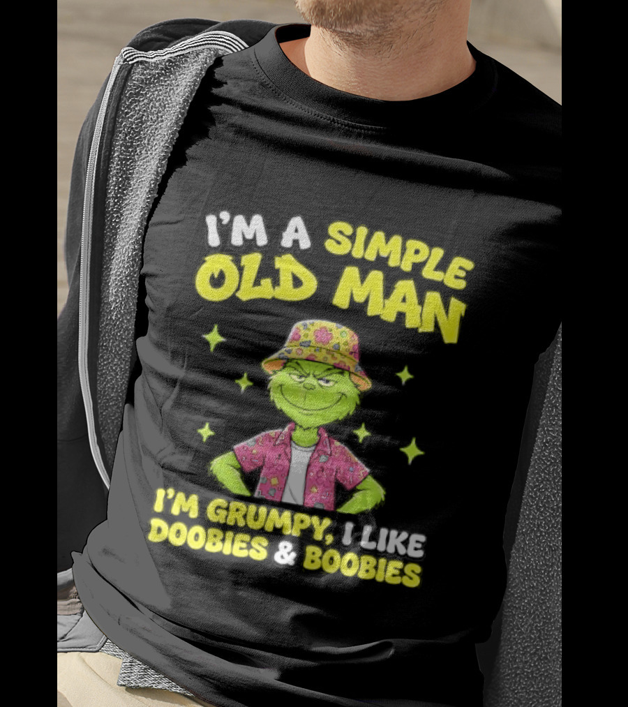 I'm A Simple Old Man Grumpy I Like Boobies Hawaiian Hat T-Shirt