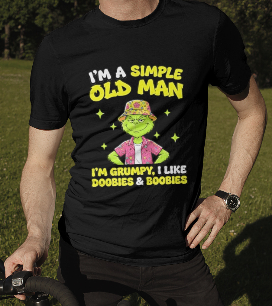 I'm A Simple Old Man Grumpy I Like Boobies Hawaiian Hat T-Shirt