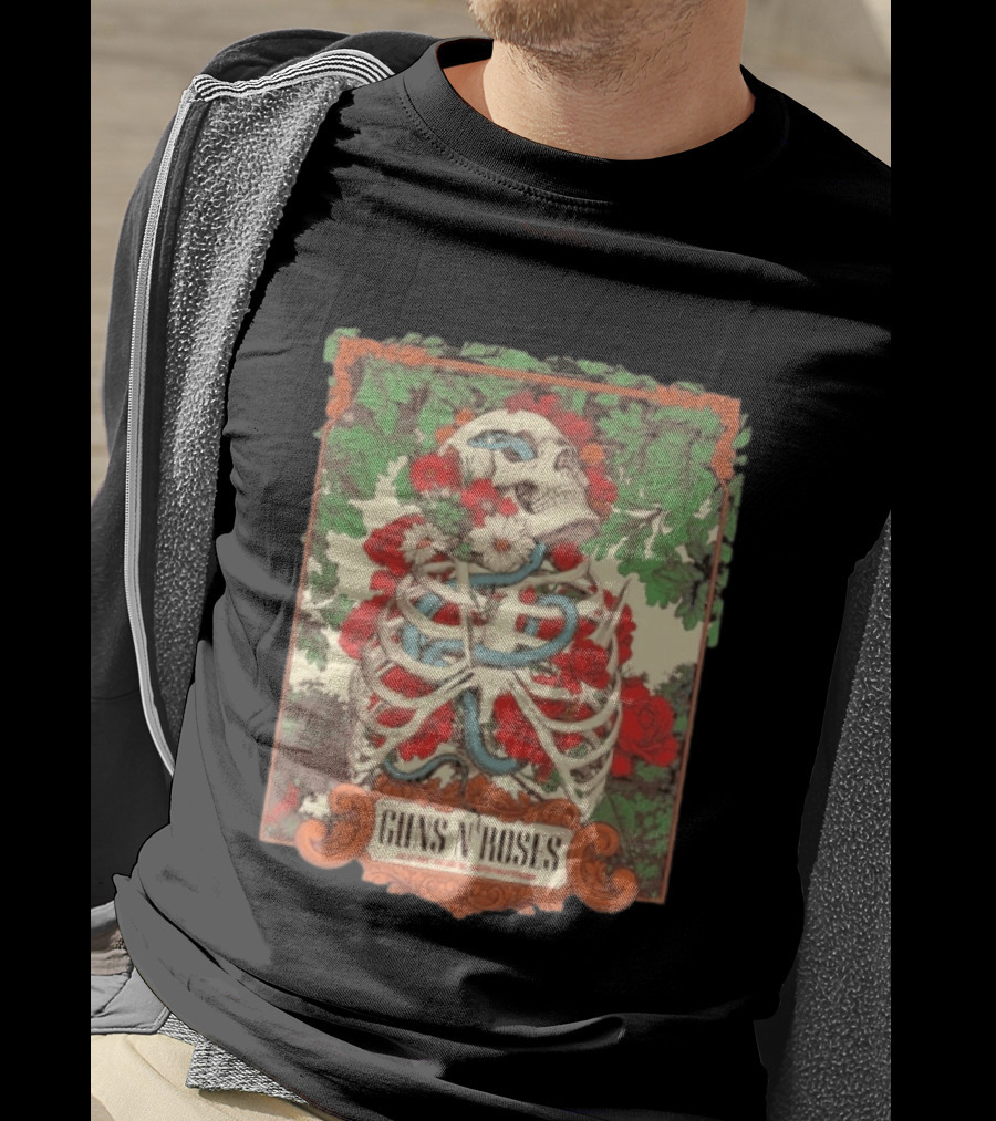 Guns N Roses Raleigh North Carolina 2026 Event Carter Finley Stadium July 23 Skeleton Roses T-Shirt