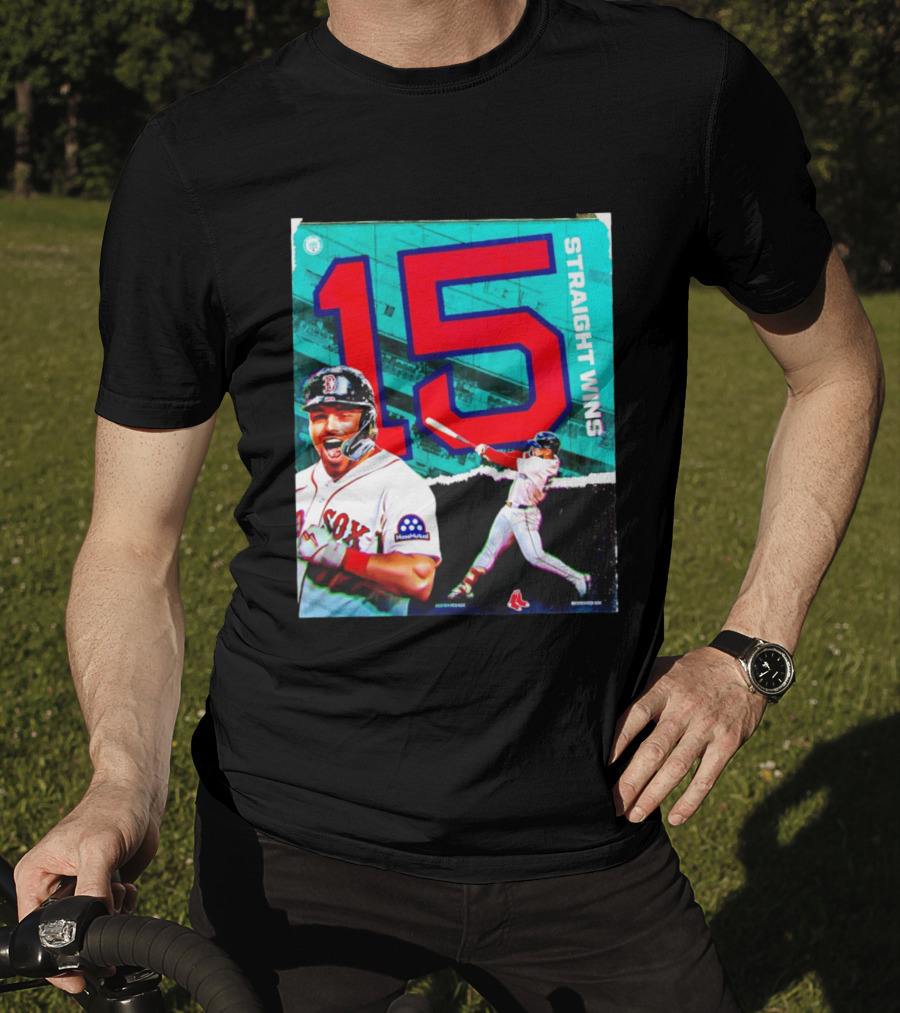 Boston Red Sox 15 Straight Wins Moose Mutual Collaboration T-Shirt