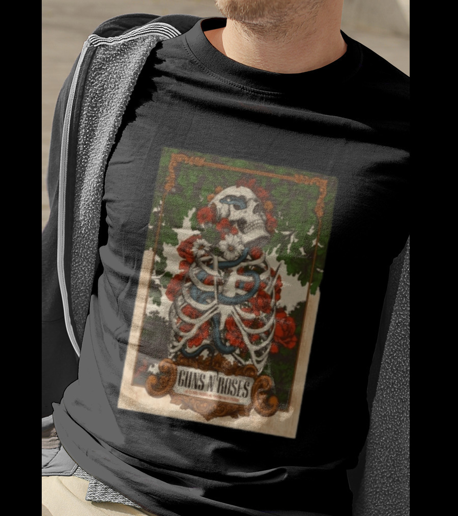 Guns N' Roses Skeleton Roses Raleigh NC 7 23 2026 T-Shirt