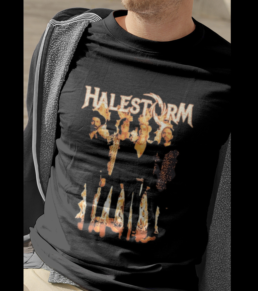 Halestorm Firestorm Band Members Flames T-Shirt