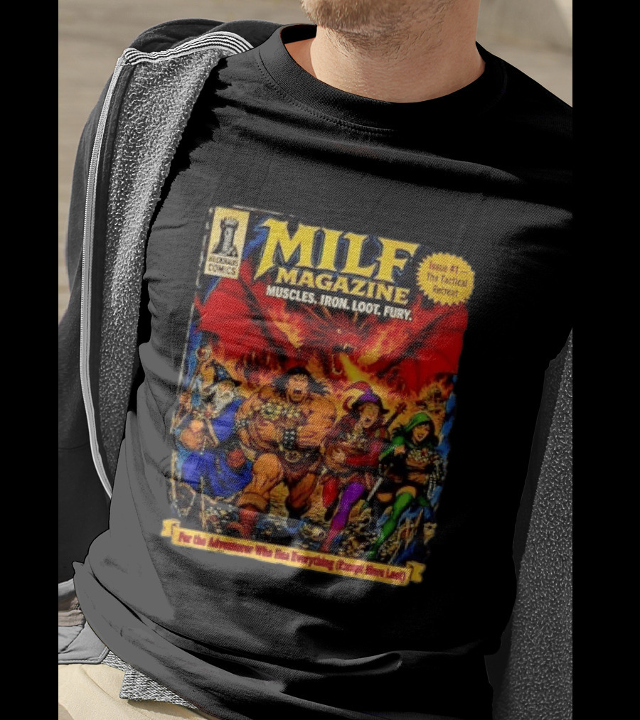 Heckhaus Comics Milf Magazine Muscles Iron Loot Fury The Tactical Retreat T-Shirt