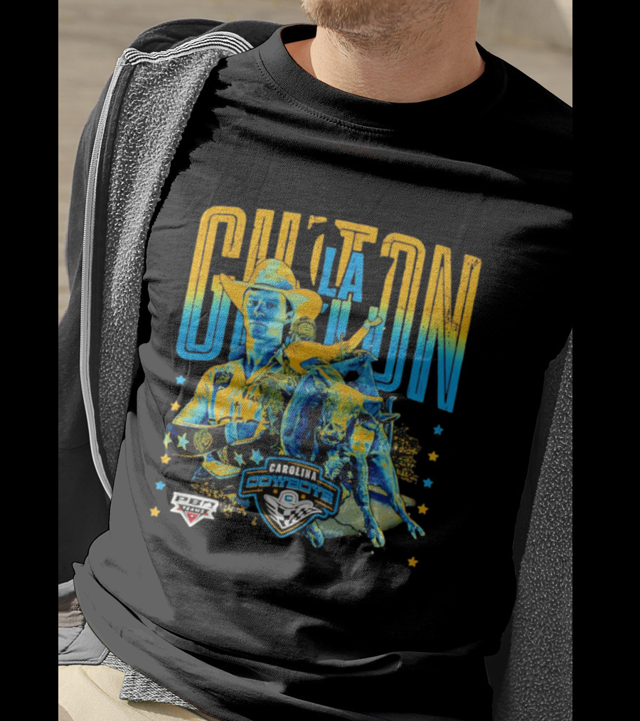 Carolina Cowboys Clay Guiton PBR Ranch Riding Champion T-Shirt