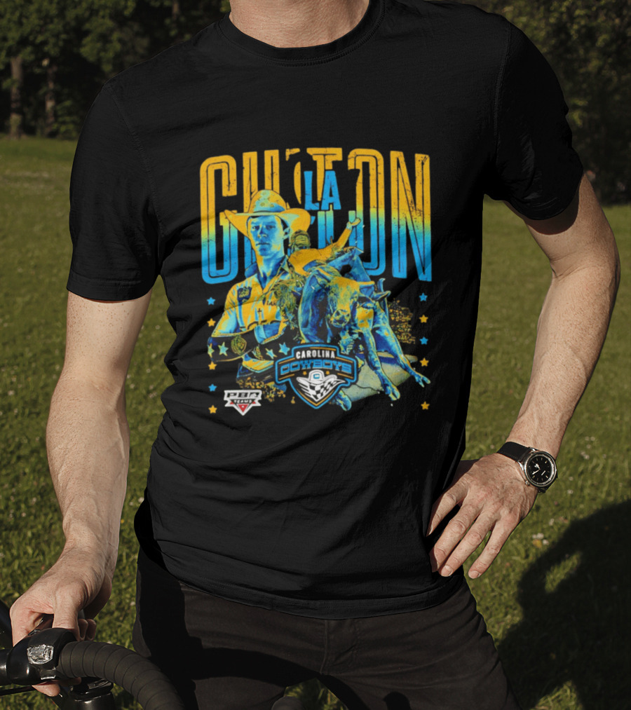 Carolina Cowboys Clay Guiton PBR Ranch Riding Champion T-Shirt