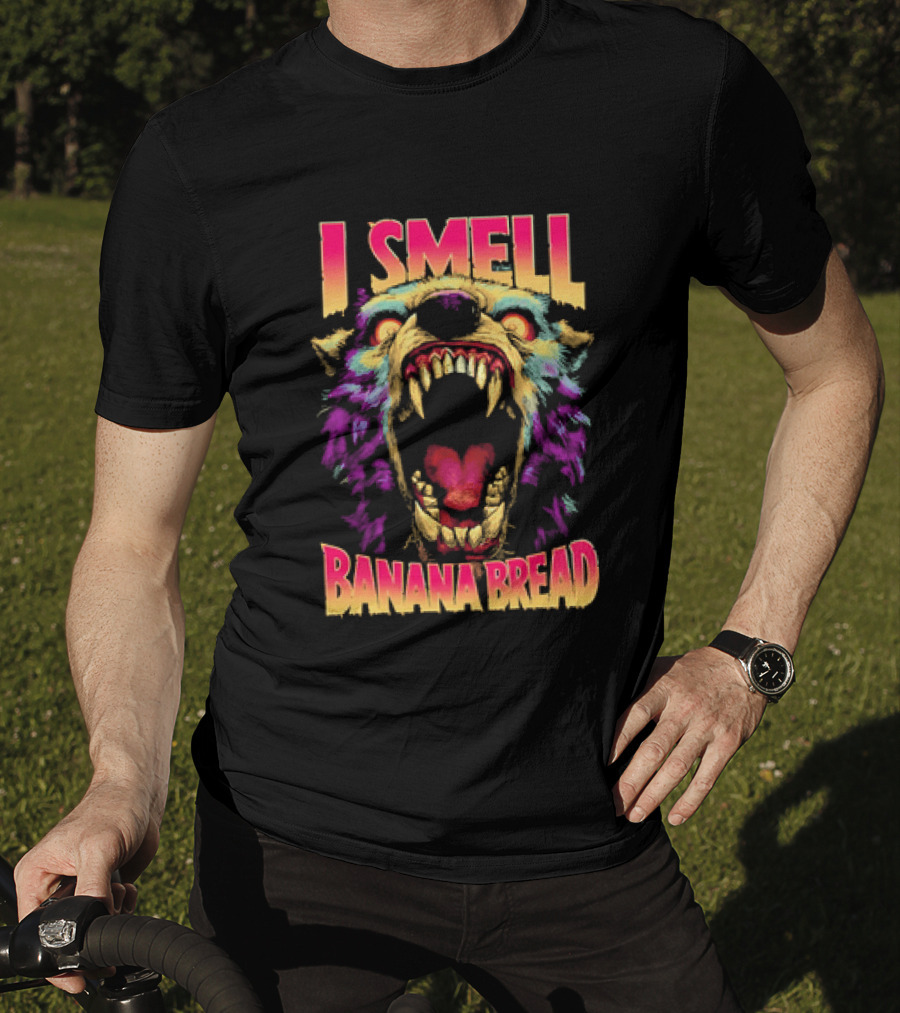 Hungry Werewolf I Smell Banana Bread Colorful Roaring Beast T-Shirt