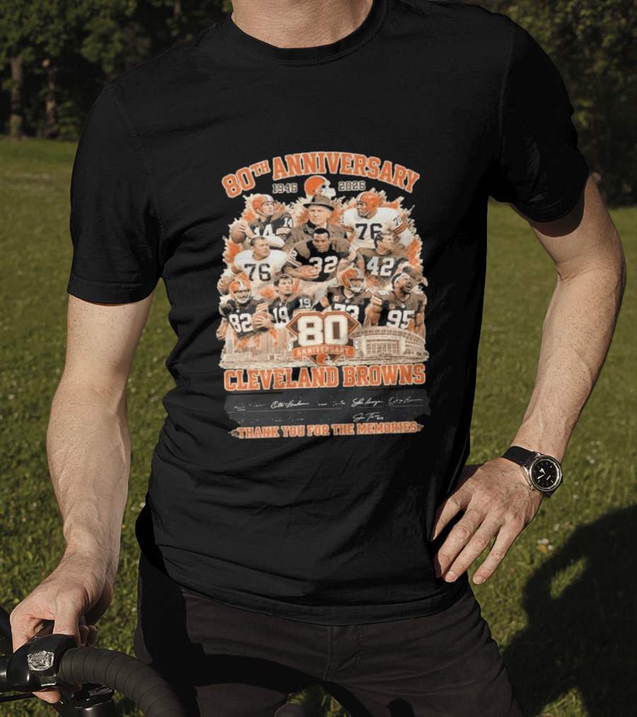 Cleveland Browns 80th Anniversary 1946 2026 Thank You For The Memories T-Shirt