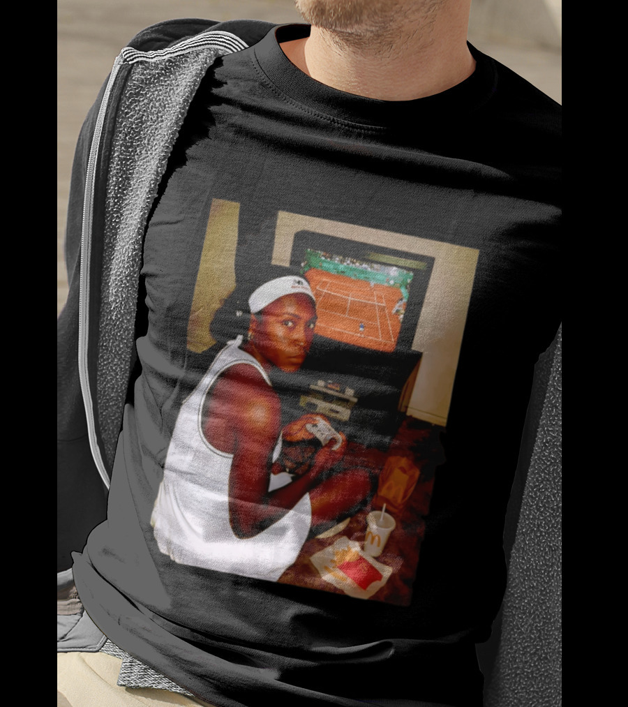 Coco Gauff Playing Retro Tennis Video Game With McDonald's Snacks T-Shirt