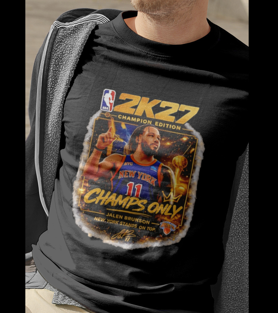 NBA 2K27 Champion Edition Jalen Brunson New York Knicks Champs Only T-Shirt