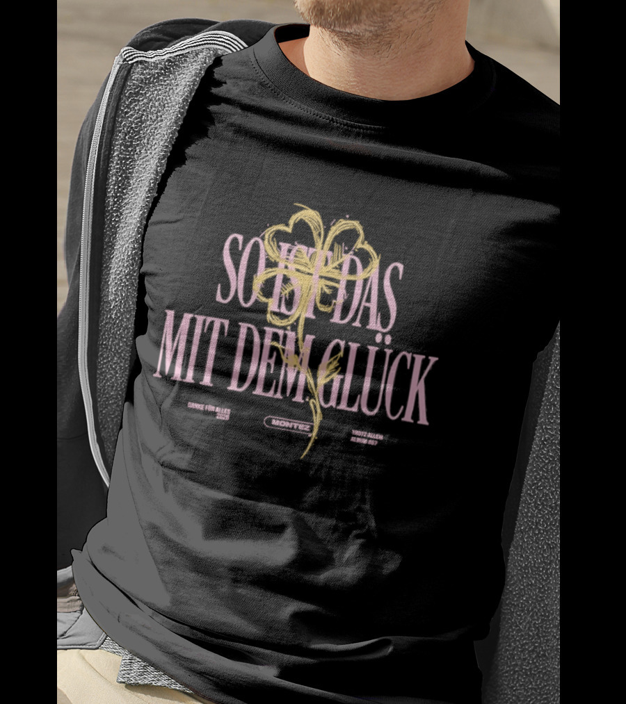 SOMETHING WITH HAPPINESS MIT DEM GLÜCK MONTEZ SIDMDG Flower Drawing T-Shirt