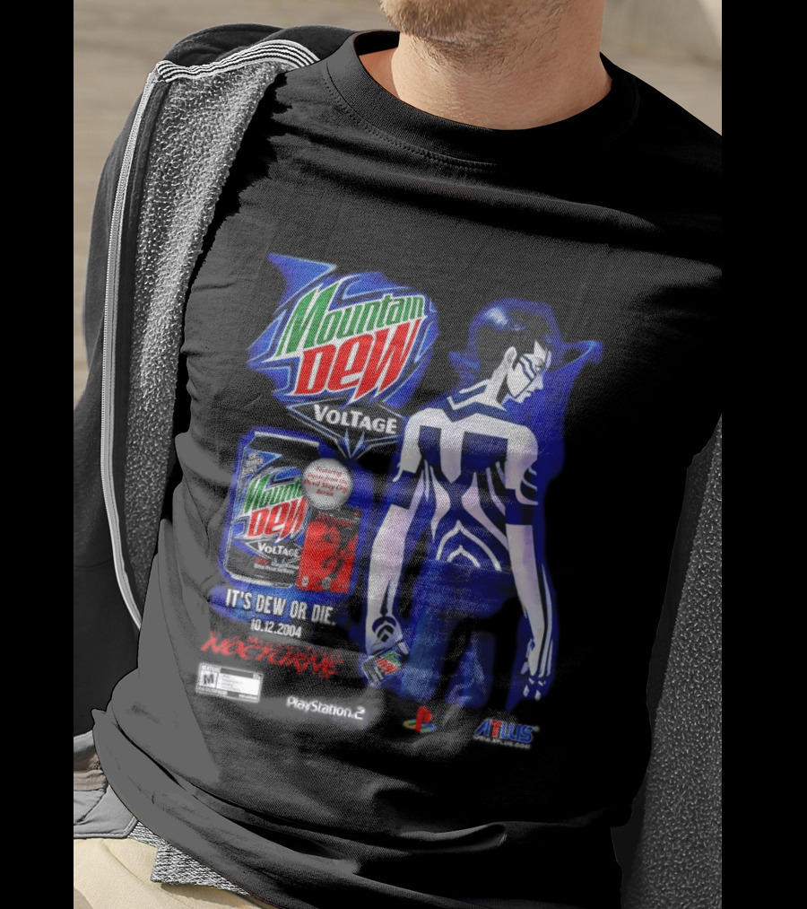 Mountain Dew Voltage Nocturne Devil May Cry Featuring Dante It's Dew Or Die 10.12.2004 PlayStation 2 Atlus T-Shirt