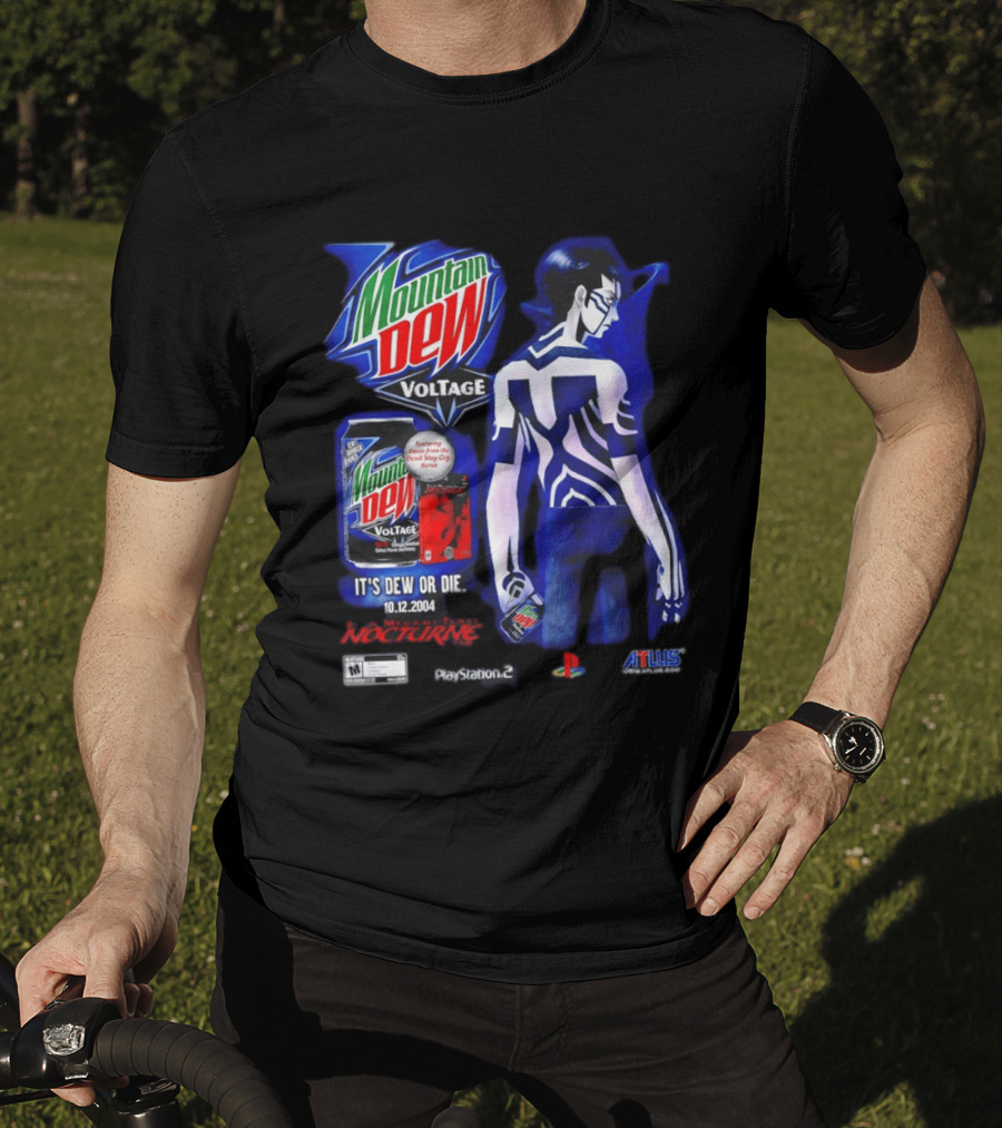 Mountain Dew Voltage Nocturne Devil May Cry Featuring Dante It's Dew Or Die 10.12.2004 PlayStation 2 Atlus T-Shirt