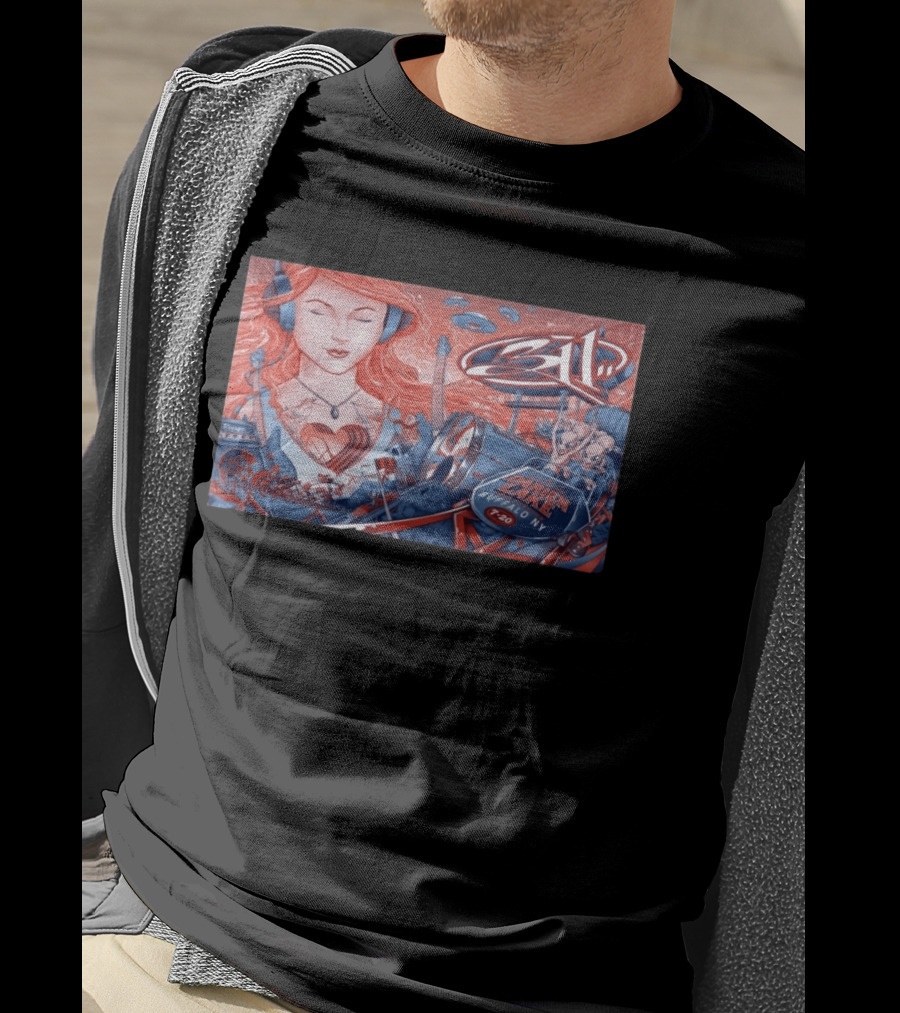 311 Darien Lake 7 20 Buffalo NY Art With Drum And Redhead Listening T-Shirt