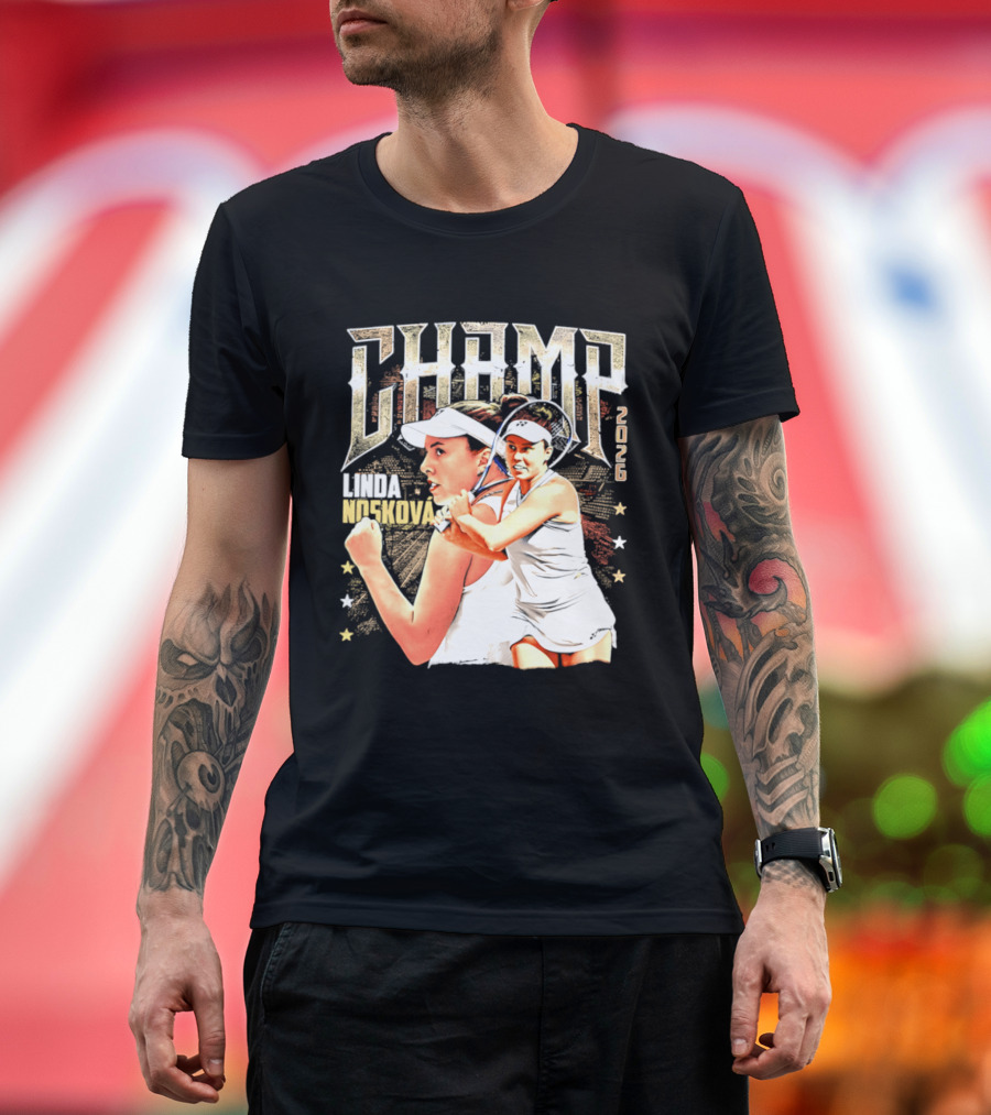 Linda Noskova Wimbledon 2026 Champ Bold Tennis Celebration T-Shirt