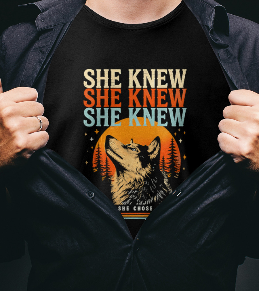 She Knew She Knew She Knew And So She Chose Herself Wolf Moon Forest T-Shirt