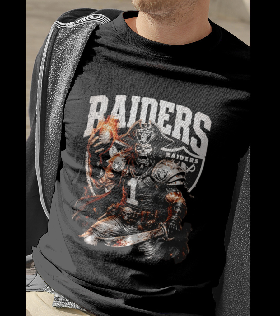 Las Vegas Raiders Skeleton Pirate Football 2026 T-Shirt