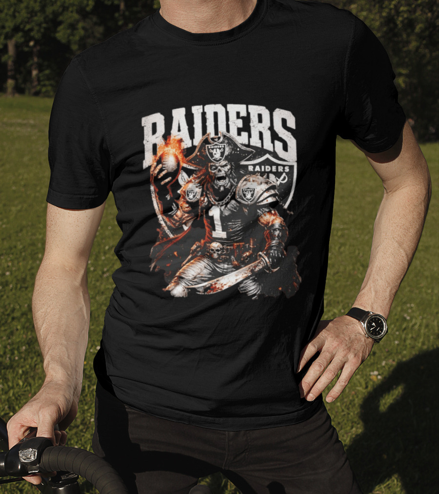 Las Vegas Raiders Skeleton Pirate Football 2026 T-Shirt