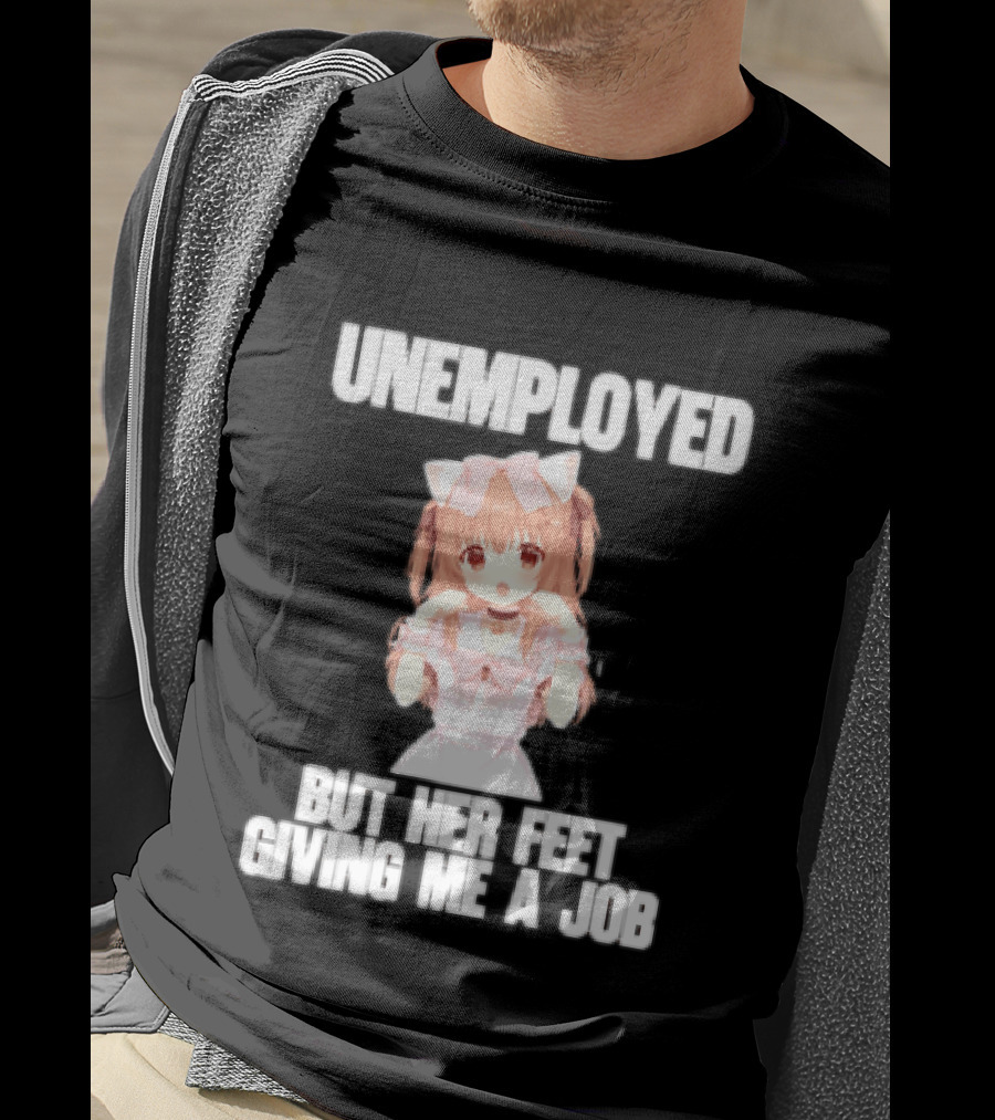 Unemployed But Her Feet Giving Me A Job Anime Kawaii Girl Pink Aesthetic T-Shirt