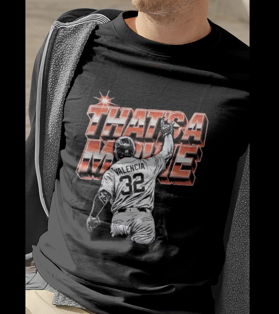Valencia That's A Movie Baseball Iconic Pose 32 Pointing Skyward T-Shirt
