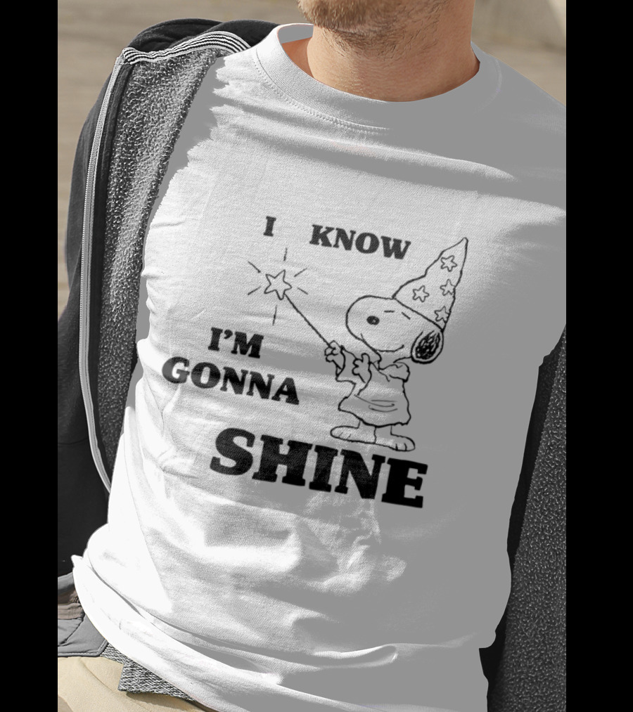 Snoopy Wizard I Know I'm Gonna Shine Magic Wand Stars T-Shirt