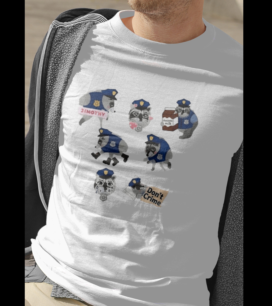 Jimothy Raccoon Police Officer Chocolate Milk Don't Crime T-Shirt