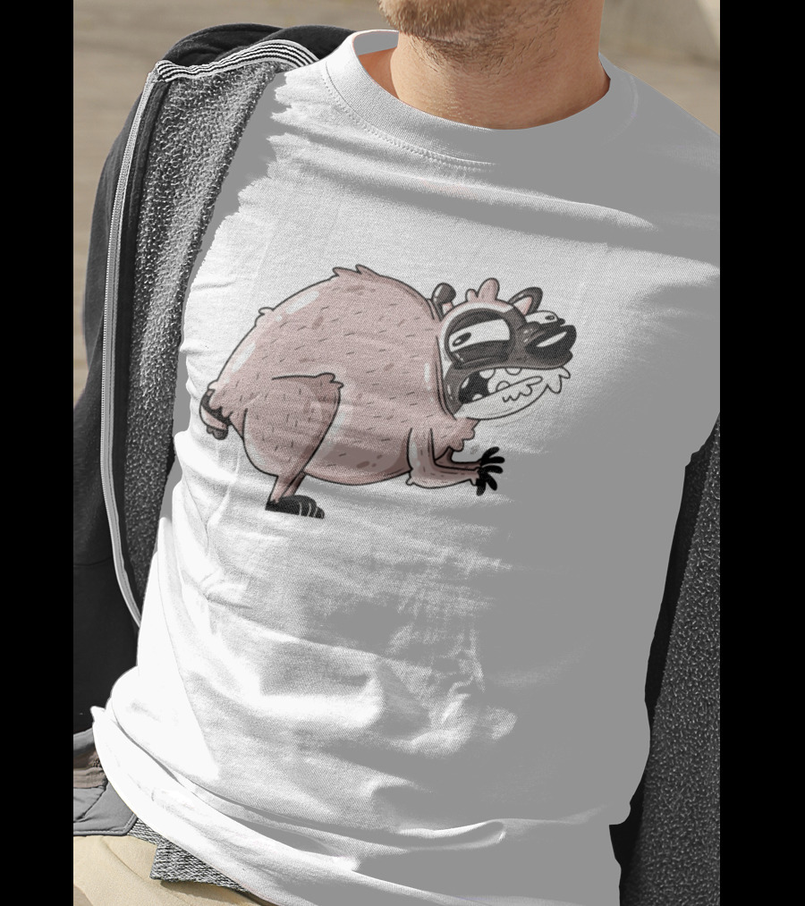 Jimothy Cartoon Raccoon Sticker T-Shirt