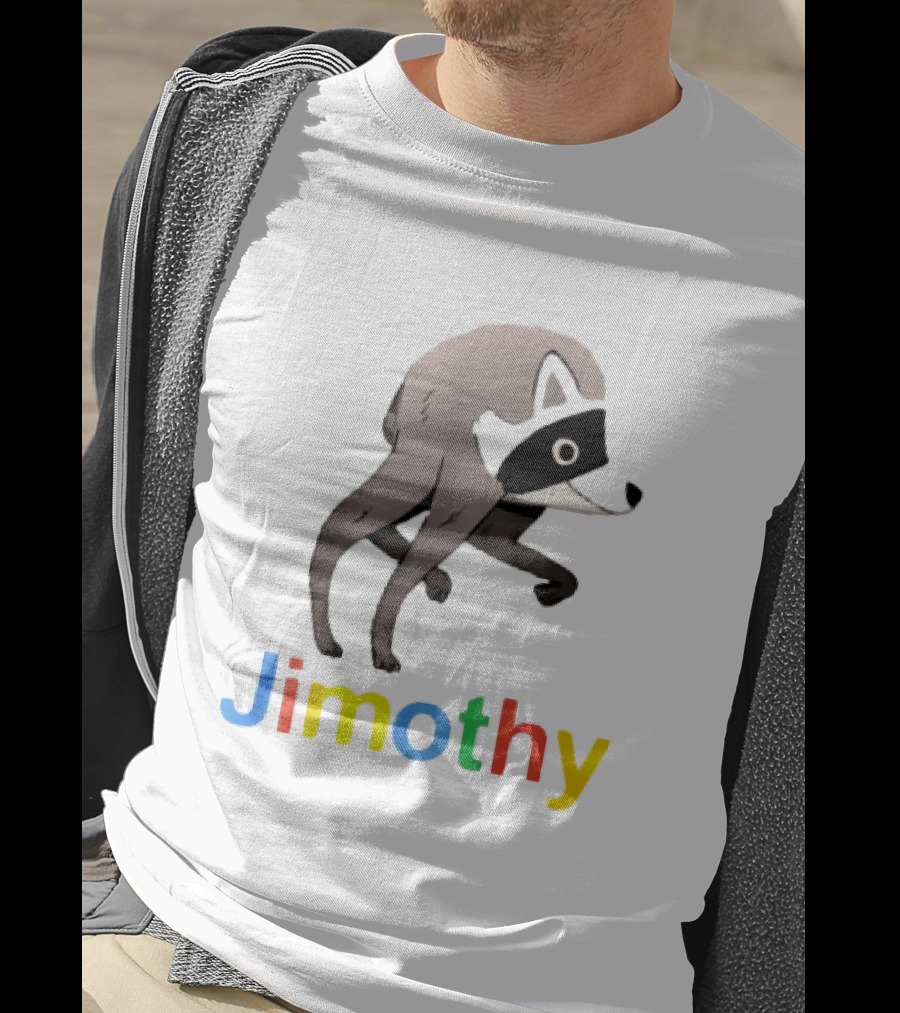 Jimothy The Raccoon Colorful Letters T-Shirt