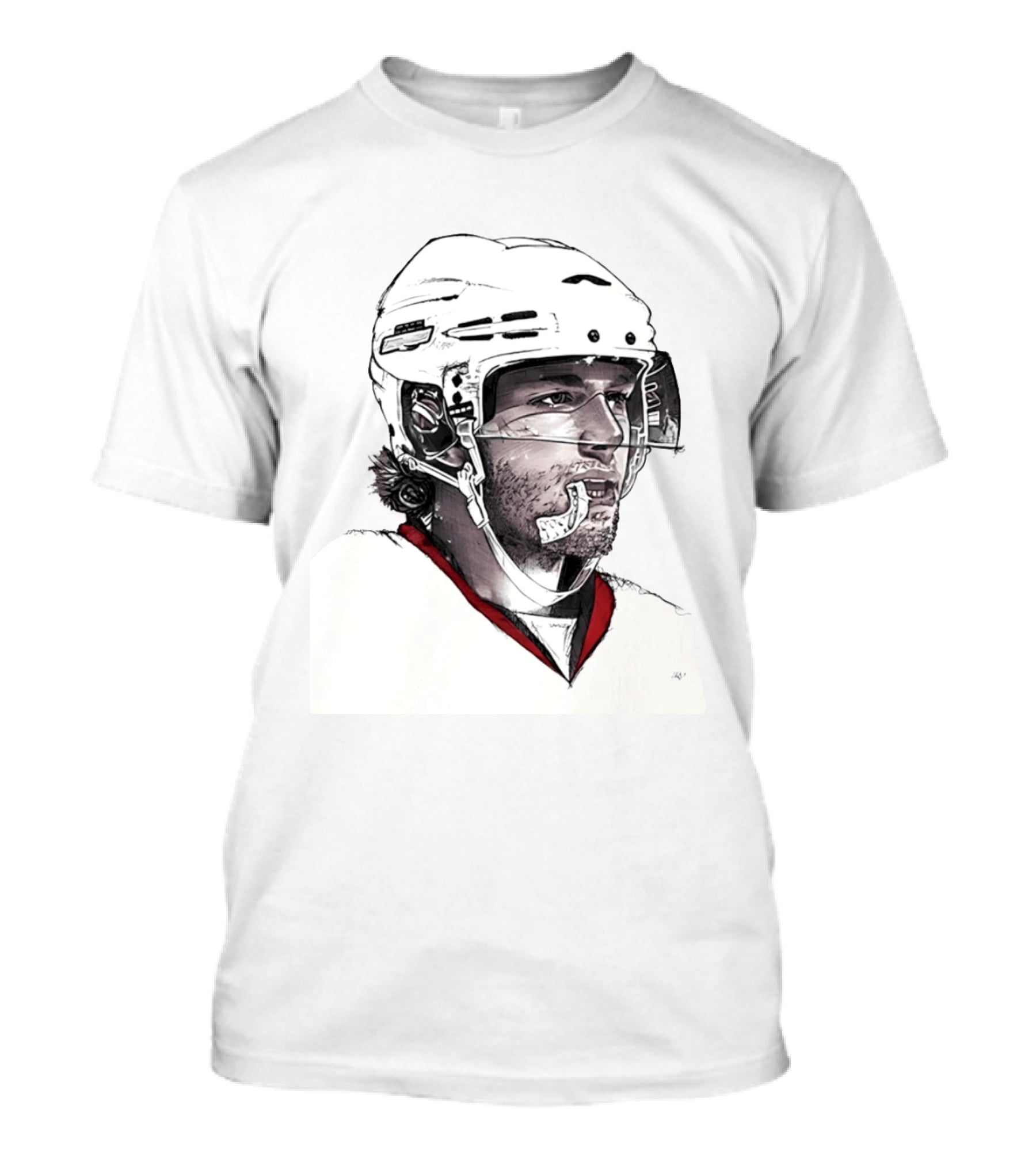 Patrick Kane Chicago Blackhawks 88 Hockey Helmet Sketch T-Shirt