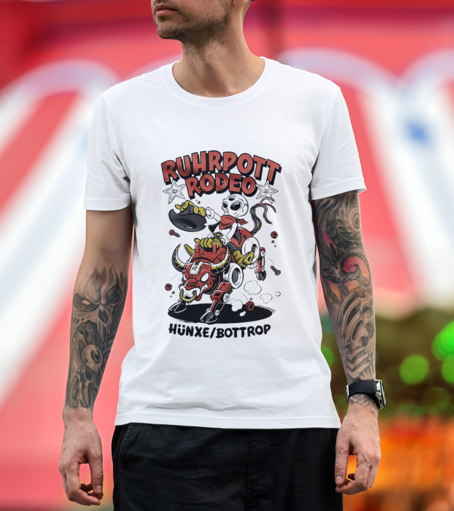 Ruhrpott Rodeo Hünxe Bottrop Alien Riding Mechanical Bull Festival T-Shirt