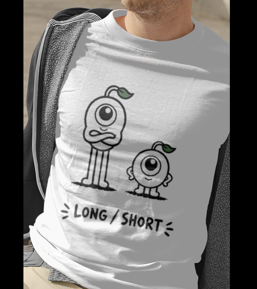 Standx Long Short Cute Monsters One Eyed Characters With Leaf Antennas T-Shirt