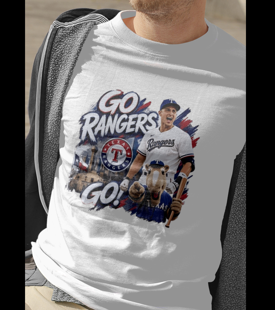 Go Rangers Texas Rangers Baseball Team Spirit Celebration T-Shirt