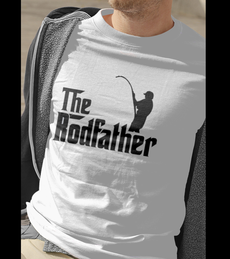 The Rodfather Fishing Parody Text And Image T-Shirt