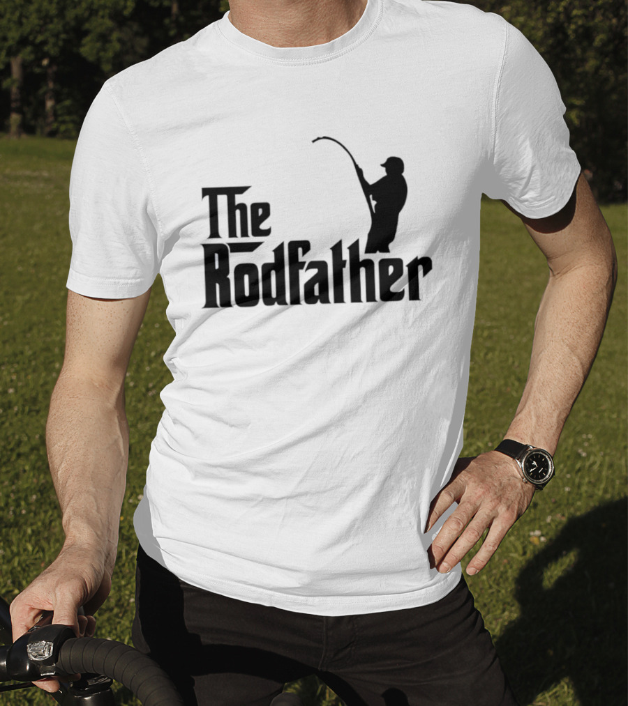 The Rodfather Fishing Parody Text And Image T-Shirt