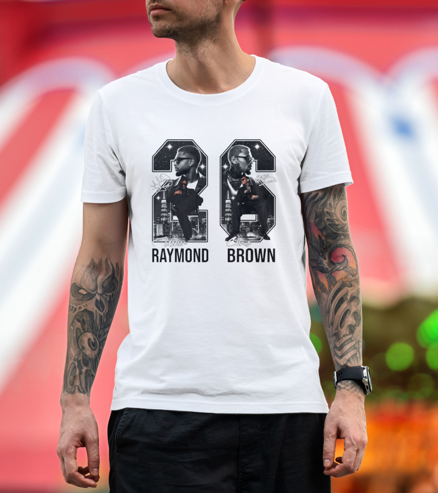 Usher Raymond Chris Brown 26 R And B Tour Usher Chris Brown Signatures T-Shirt
