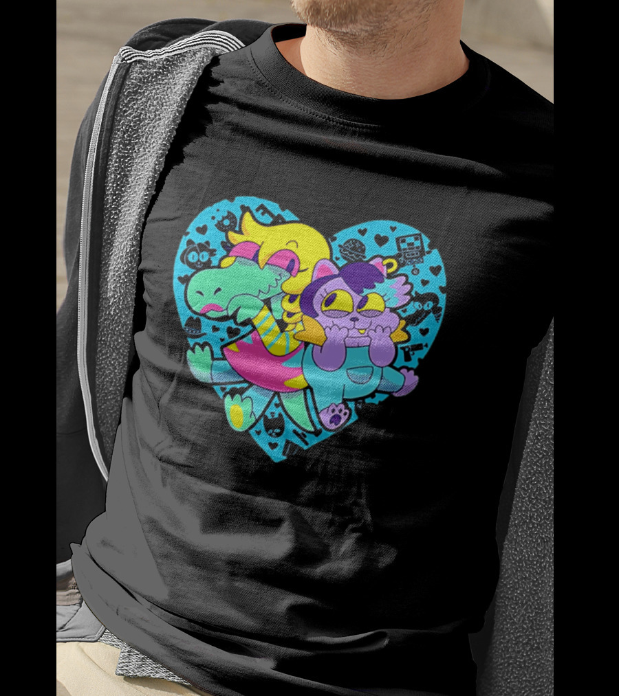 Alphys Mew Mew Heart Art Colorful Character Pair T-Shirt