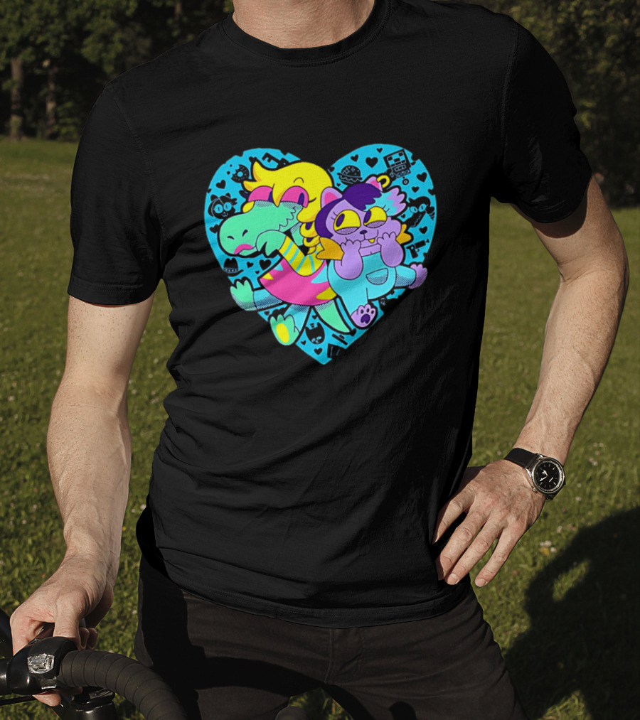 Alphys Mew Mew Heart Art Colorful Character Pair T-Shirt