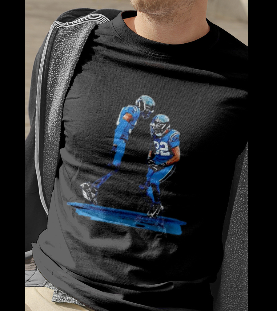 Carolina Panthers Blue Uniforms Players Celebrating Football Team Victory T-Shirt