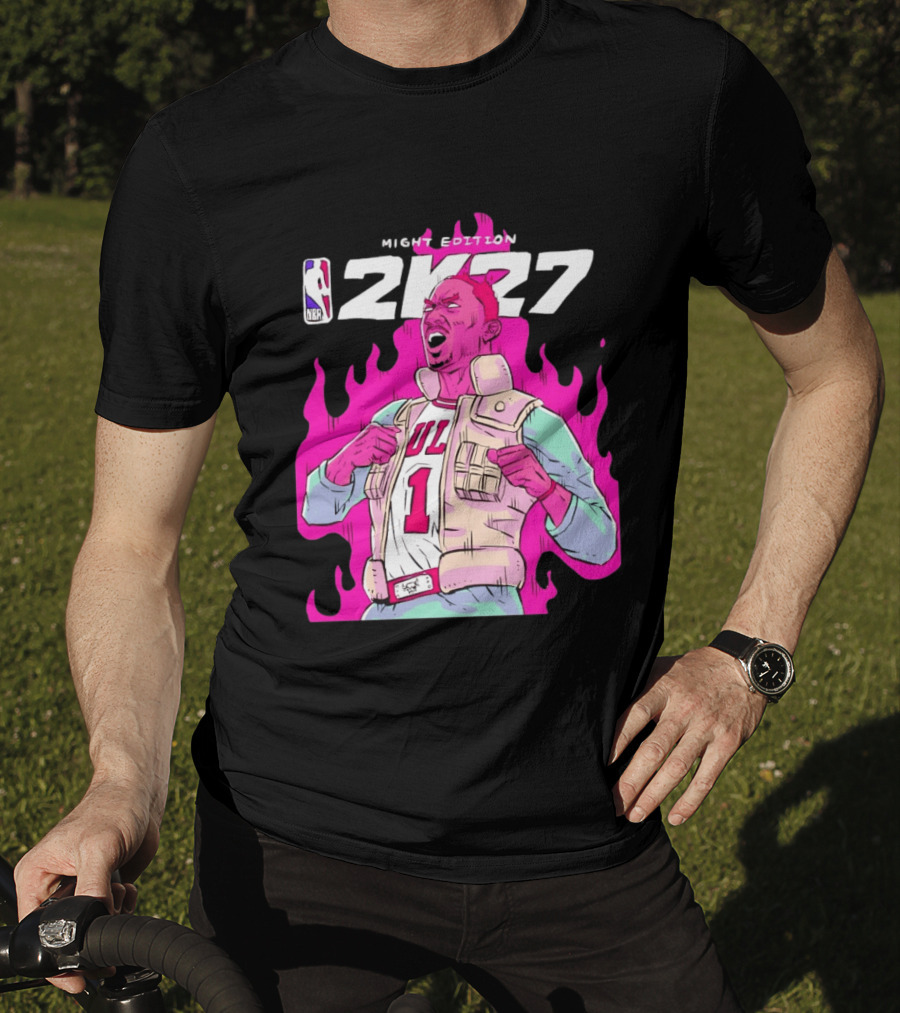 Derrick Rose Bulls NBA 2K27 Might Edition Basketball T-Shirt