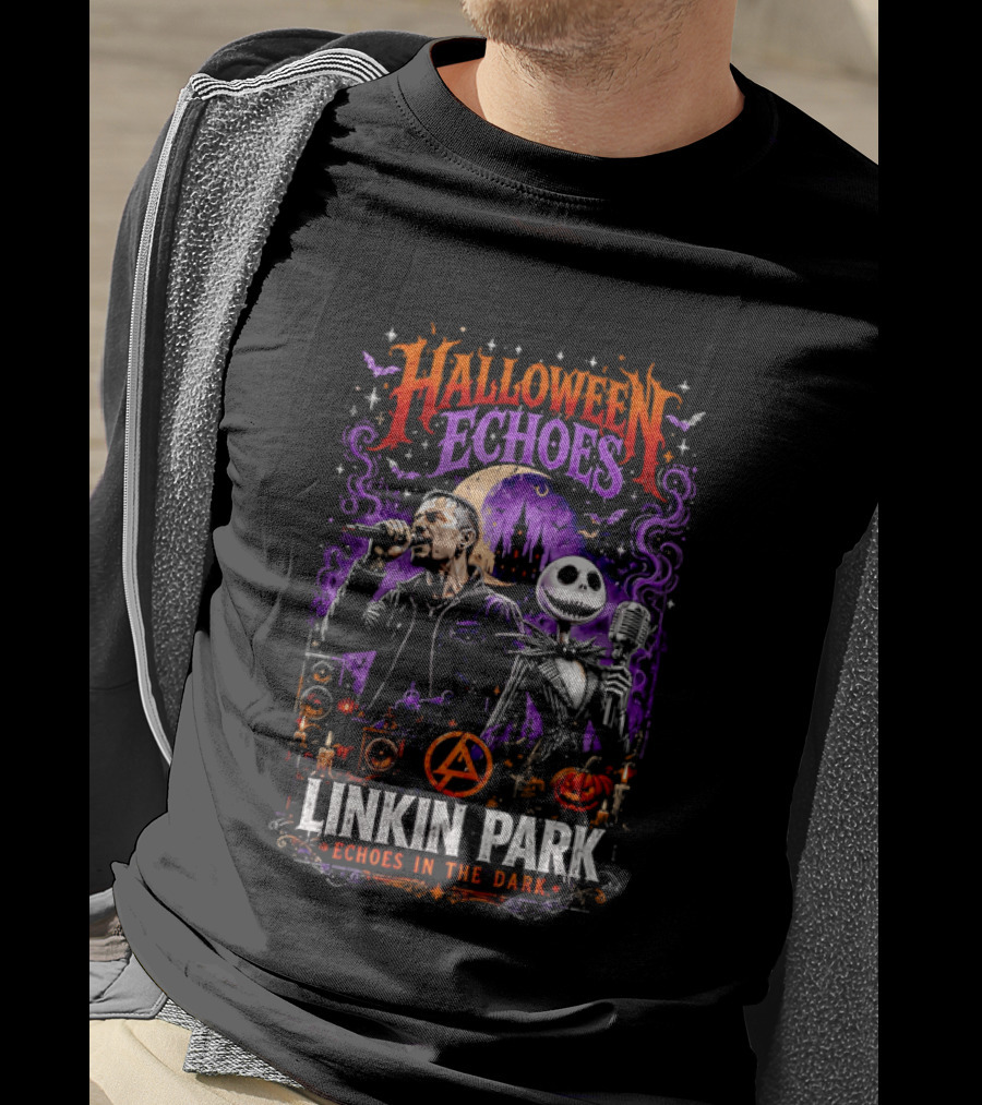Halloween Echoes Linkin Park Echoes In The Dark Chester Bennington Jack Skellington T-Shirt
