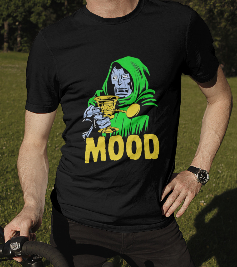 Doom Mood Green Cloaked Character Holding Goblet T-Shirt