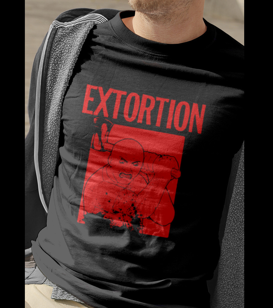EXTORTION Self Titled Album Cover Art Distorted Face T-Shirt