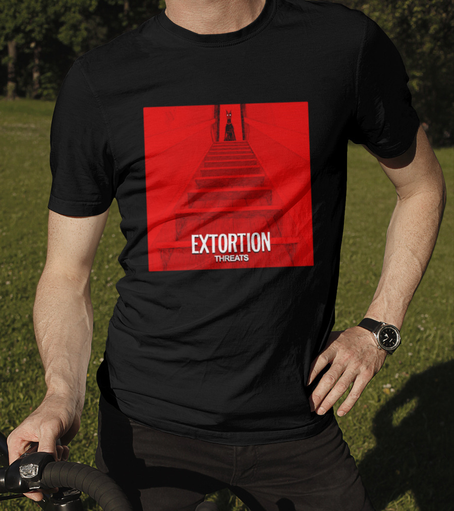 Extortion Threats Dark Stairs Red Scene T-Shirt